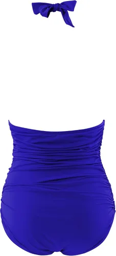 Vista 24 de RXRXCOCO - Traje de baño fruncido de una pieza, con cuello en V, para mujer, con control de abdomen y cuello halter