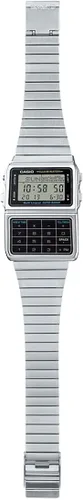 Vista 5 de Casio reloj de plata tono 25 con banco de datos con calculadora de memoria para hombre