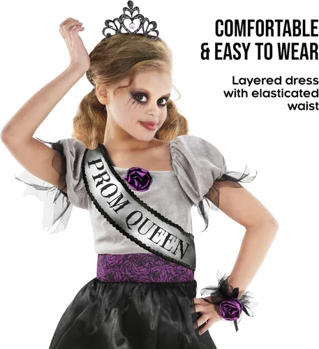 Vista 3 de Morph Costumes Spooky Prom Queen Costume for Girls - Scary Costumes Girls, Scary Halloween Costumes Girls, Scary Girl Costume