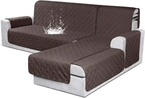 Vista 12 de VANSOFY Fundas para Sofá Seccional 100% Impermeables Funda Deslizable para Sofá en Forma de L 3 Piezas Reversible Funda para Chaise Lounge para Sofá