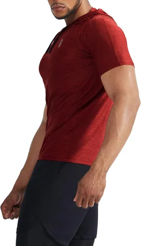 Vista 4 de NELEUS Camisa deportiva Dry Fit Performance con capucha para hombre