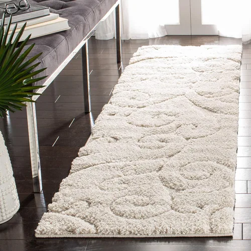 Vista 31 de SAFAVIEH Florida Shag Collection - Alfombra decorativa, 2 x 3 pies, color crema y beige, diseño de volutas, no desprende pelusa y fácil de limpiar