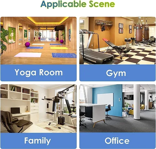 Vista 7 de Estante de almacenamiento para esterilla de yoga de 6 niveles, soporte de rodillo de espuma de hierro forjado para estudio de gimnasio en casa
