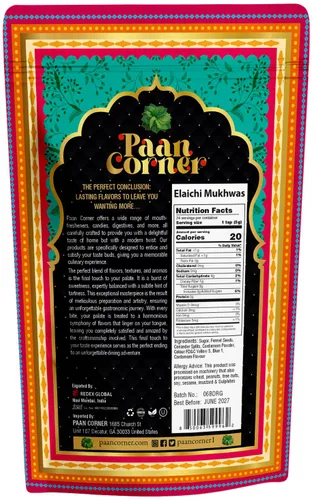 Vista 3 de Paan Corner Elaichi Mukhwas, Ambientador bucal de cardamomo, 4.23 onzas, ingredientes limpios