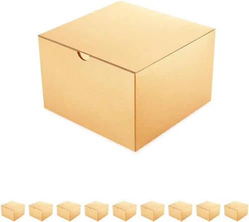 Vista 11 de PACKQUEEN Cajas de regalo de Navidad color dorado champán, paquete de 10 unidades de 6 x 6 x 4 pulgadas, cajas de regalo pequeñas con tapas, cajas