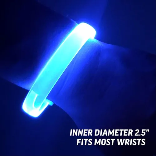 Vista 4 de Paquete de 8 bandas mágicas Brilla en la oscuridad Luz intermitente para conciertos Luces de correr para corredores Pulsera con luz de Azul