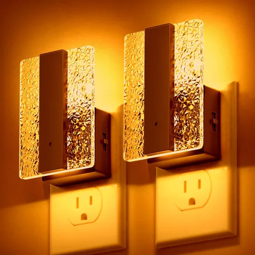 Vista 16 de Luces nocturnas LED enchufables en la pared, luz nocturna moderna con sensor de crepúsculo a amanecer, luces nocturnas decorativas regulables