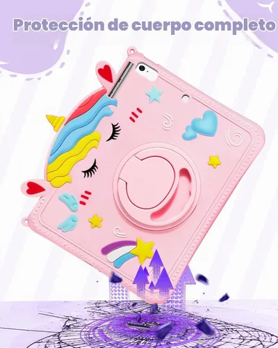 Vista 6 de Funda para iPad mini de 5ª/4ª generación - 7.9 pulgadas Funda Mini 4/5 Gen con soporte para bolígrafo, linda funda de tableta de silicona
