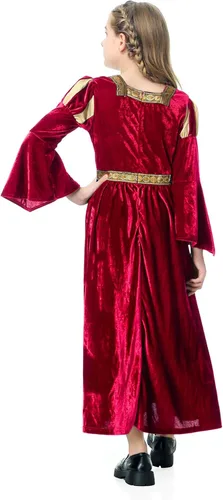 Vista 4 de yolsun Vestido medieval para niñas, disfraz de princesa renacentista para Halloween