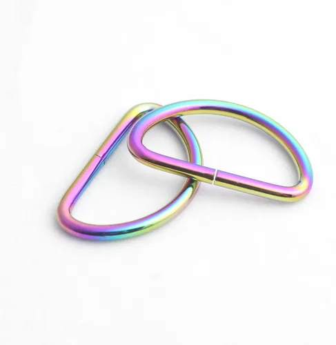 Vista 4 de Ganchos giratorios de metal con anillos en D y hebillas deslizantes para bolso arcoíris Tri-Glides..