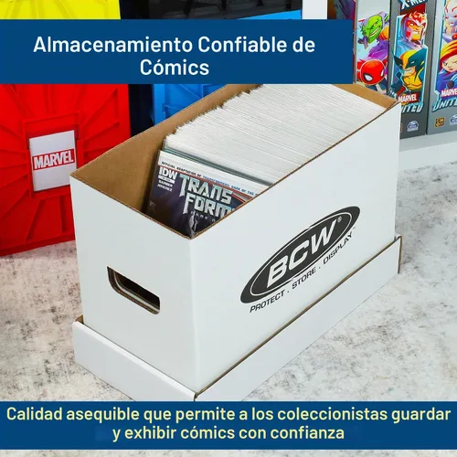 Vista 7 de BCW Cajas de almacenamiento de cómics cortas, capacidad para 150-175 cómics
