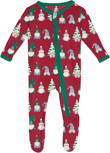 Vista 23 de KicKee Baby & Toddler - Pijama de viscosa ultrasuave de bambú con patas abatibles y puños