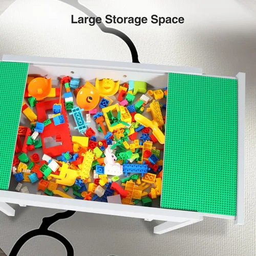 Vista 8 de RedSwing Mesa de actividades para niños con almacenamiento, mesa de juegos gris