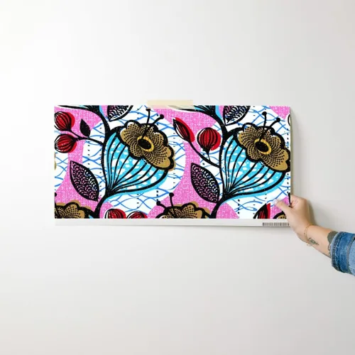 Vista 7 de Muestras de papel tapiz para despegar y pegar, impresiones florales africanas, flores, arte étnico de África, inspirado en Memphis, impresión