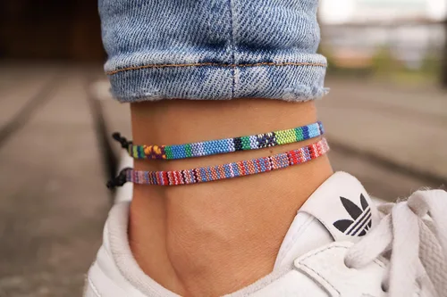 Vista 17 de Made by Nami Juego de 2 tobilleras estilo surfista, impermeables, ajustables, trenzadas, para mujeres y hombres, estilo bohemio para estilo étnico