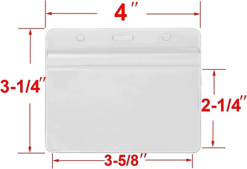 Vista 3 de HOSL Porta tarjetas de identificación de plástico transparente, tarjetero de identificación, funda para credencial de nombre, cordones