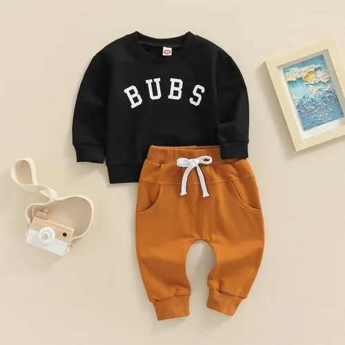 Vista 58 de Ropa de bebé niño 3 6 9 12 18 24M 3T Conjunto de pantalones con capucha patchwork sudadera con capucha pantalones de rayas traje de otoño invierno