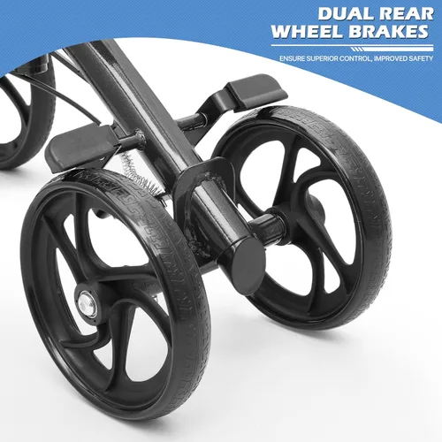 Vista 6 de monicare Rodillera para adultos, ruedas delanteras de 10 pulgadas, alternativa de muleta médica orientable con sistema de freno doble y bolsa