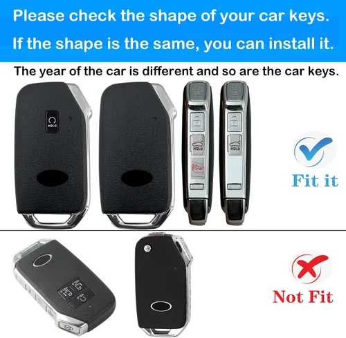 Vista 2 de Kirsnda Funda para llavero Kia, funda con llavero, TPU suave protege la llave del coche, compatible con Cerato Ceed Forte NIRO Sorento Seltos Soul