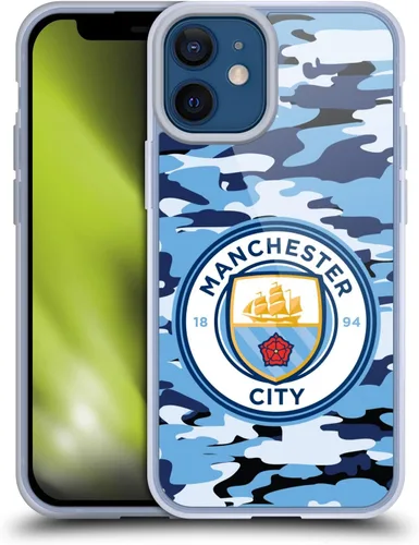 Vista 90 de Head Case Designs Funda de gel con licencia oficial del Manchester City Man City FC Blue Moon Badge Camou [protección de grado militar] compatible