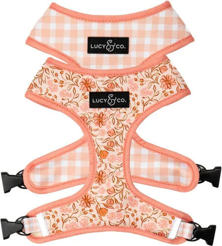 Vista 7 de Lucy & Co. Lindo arnés reversible para perros con cuello halter para caminar, el mejor diseño de arneses para mascotas XS a XL, chaleco acolchado