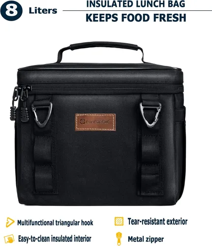 Vista 5 de Fiambrera Eléctrica Calentadora de Alimentos para Hombres Adultos, 3 en 1 Fiambreras con Calefacción para Coche Camión Trabajo Viaje con Bolsa