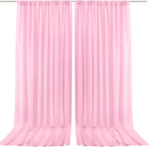 Vista 16 de PARTISKY Cortinas de telón de fondo de gasa negra de 10 x 7 pies, cortinas de fotos de tela transparente sin arrugas para boda, ceremonia, arco