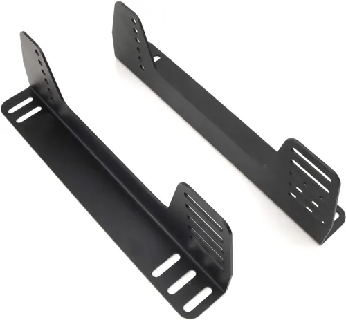 Vista 5 de iJDMTOY Adaptadores de soporte de montaje lateral en forma de L de 90 grados de ajuste universal compatibles con asiento de carreras