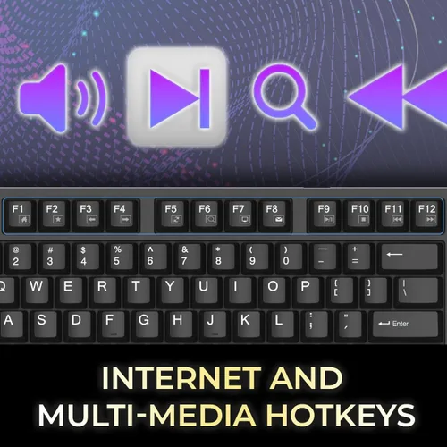 Vista 8 de Adesso AKB-670UB Teclado mecánico con tecla de acceso rápido AI Copilot - Interruptor azul, compatible con varios sistemas operativos
