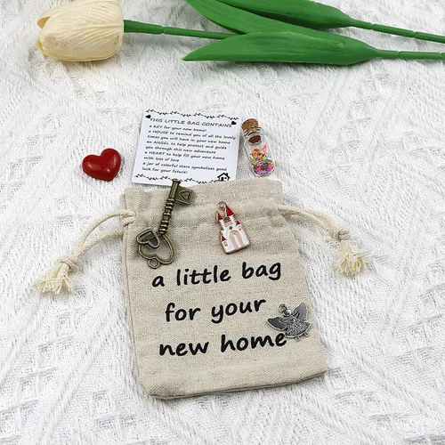Vista 6 de LUOKIFUR Bolsa pequeña para inauguración de la casa de la nueva casa, recuerdo en movimiento, accesorios de ángel clave, regalo, regalo