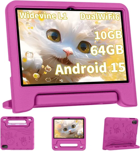 Vista 8 de COLORROOM Tablet Android 15 actualizada 2026, tableta para niños de 10 pulgadas, CPU Octa-Core, 10 GB+64 GB+1 TB Expandir tabletas para niños