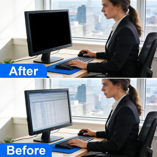 Vista 2 de Paquete de 2 pantallas de privacidad para monitor de computadora, relación de aspecto 5:4 de 19 pulgadas; antiespía, luz azul, deslumbramiento