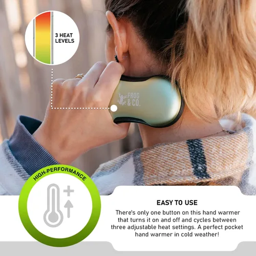 Vista 4 de Survival Frog QuickHeat PRO - Calentador de manos recargable con banco de energía portátil, calentador de manos eléctrico de alta calidad