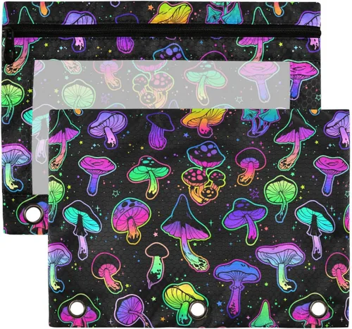 Vista 16 de Estuche para lápices para carpeta de 3 anillos de fútbol americano con cremallera, bolsas de cosméticos transparentes para oficina, universidad