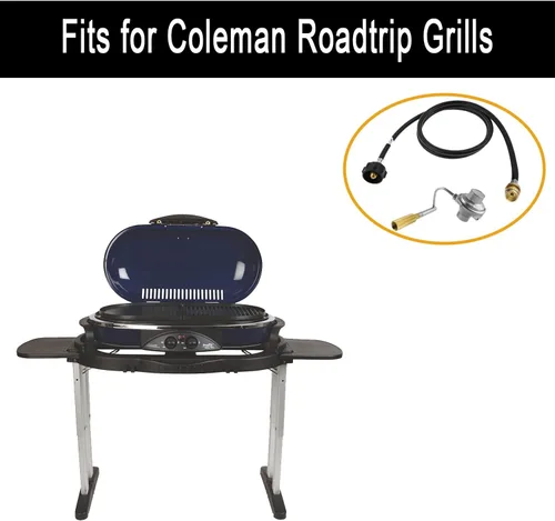 Vista 5 de Roadtrip Swaptop - Regulador de parrilla con adaptador de propano de 5 pies, piezas de repuesto para Coleman Roadtrip Swaptop Grill Coleman C001