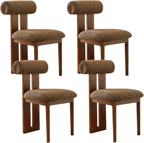 Vista 10 de Juego de sillas de comedor de madera, sillas de comedor tapizadas, silla de cocina con patas de silla de madera maciza, para restaurantes, salas