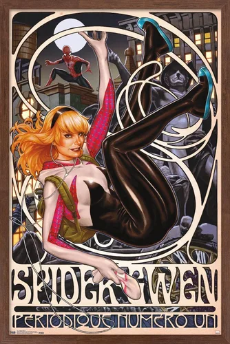 Vista 17 de Trends International Marvel Comics - Póster de pared de Spider-Gwen - Cover #1, 14.725 x 22.375 pulgadas, versión enmarcada de madera de granero