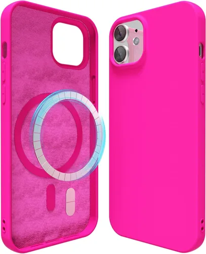 Vista 193 de oakxco Funda de silicona para iPhone 12 Pro Max, magnética, compatible con carga inalámbrica Magsafe, cubierta protectora de goma suave y delgada