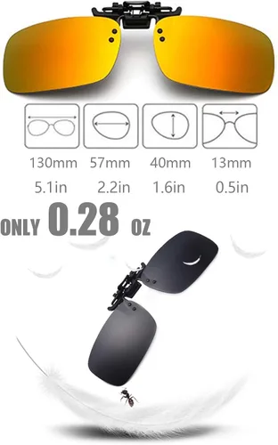 Vista 3 de Polarized Clip-on Sunglasses Anti-Glare Driving Glasses for Prescription Glasses