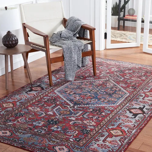 Vista 10 de SAFAVIEH Tucson Collection - Alfombra lavable de 2 pies 6 x 8 pies, resistente al óxido y azul, antideslizante, ideal para zonas de alto tráfico