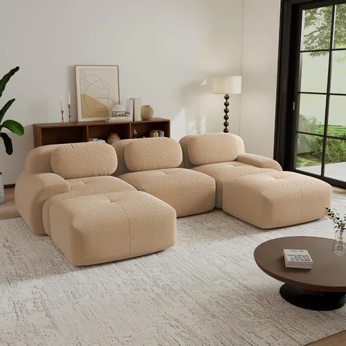 Vista 62 de Sofás seccional modular de 80" sin huesos modernos para sala de estar, juego de sofás comprimidos de 2 plazas con asiento profundo, sin necesidad