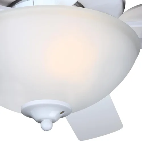 Vista 3 de Westinghouse 7308300 Albert, ventilador de techo LED tradicional con luz, 52 pulgadas, acabado blanco, vidrio esmerilado