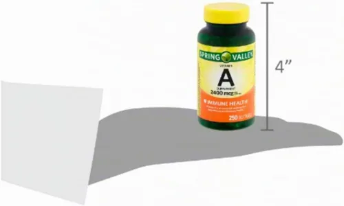Vista 5 de Suplemento de vitamina A Spring Valley 2400 mcg, 250 unidades + adhesivo STS.
