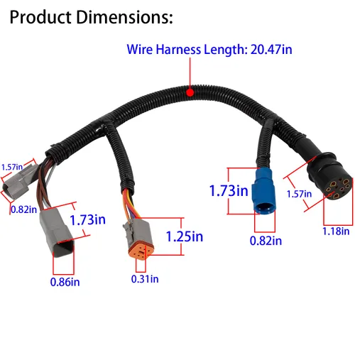 Vista 6 de Arnés adaptador de motor 423-6344, adecuado para conversión de motor Johnson/Evinrude 1976-1995 a nuevos controles