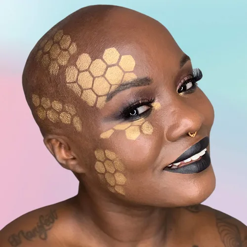 Vista 5 de Ultimate Makeup - Juego de 20 plantillas – Motivos – Lavable, reutilizable, pintura facial y cuerpo, disfraz, Halloween, efectos de fantasía para tu