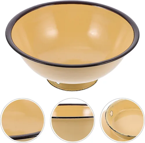 Vista 8 de BESTonZON Cuenco de pistacho 2pcs Cuencos esmaltados, platos esmaltados mezclando jarra y lavabo, juego de cuencos esmaltados vintage
