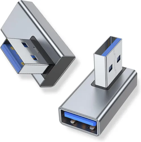 Vista 13 de AreMe Adaptador USB 3.0 de 90 grados, paquete de 2 unidades, extensor de convertidor USB A macho a hembra de ángulo recto para PC, laptop, cargador