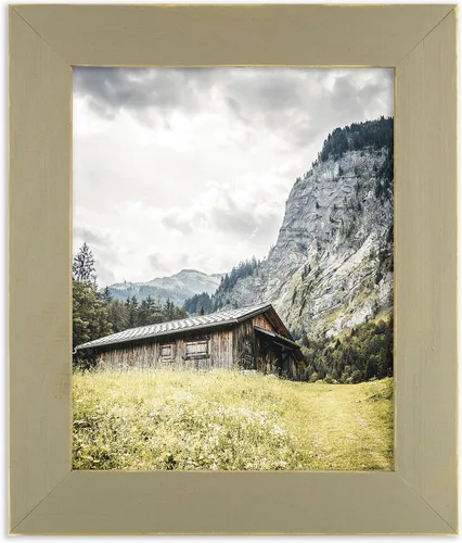 Vista 5 de The Rusty Roof -18x24- Gris piedra Everly envejecida - Madera maciza - Marco de madera hecho a mano