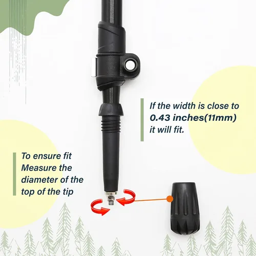 Vista 4 de TREKOLOGY Trekking Pole Tips and Baskets Set - Rubber Replacement Accessories for Walking Sticks and Hiking Pole