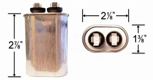 Vista 3 de GE 97F9002-Volt Genteq® Repuesto de capacitor de arranque, ovalado, de 10 microfaradios, 370 voltios a corriente alterna.